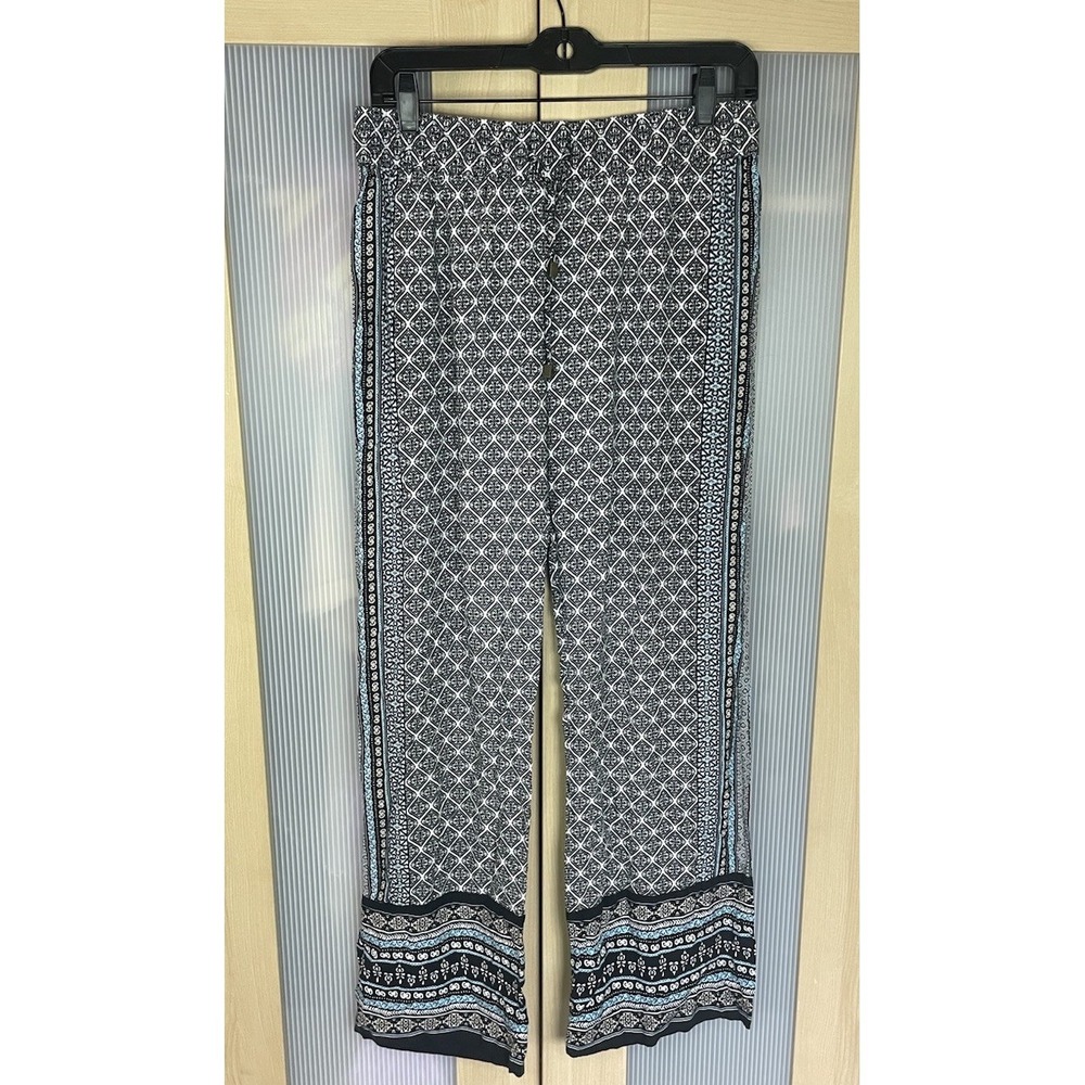Lucy & Laurel Pants Womens Large Pull On Geo‎ Print Wide Leg Boho Beach Festival